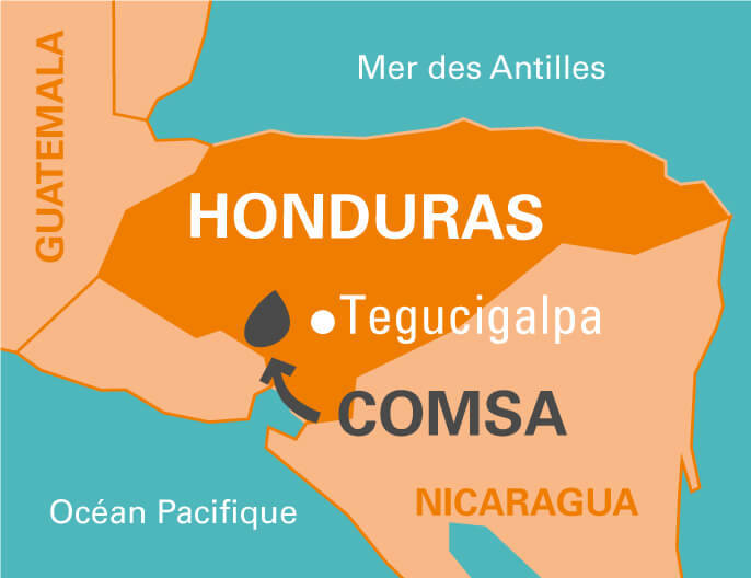 Carte coopÃ©rative COMSA au Honduras cafÃ© grains 1kg